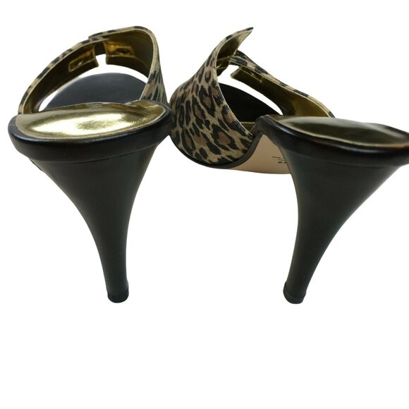 Ladies Women Animal Print Suede Low Kitten Heels Slip On Party Heels Size 8 u - Picture 4 of 6